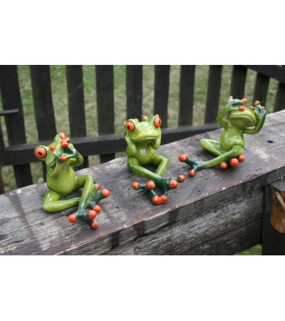 Sada 3 zelených žabek